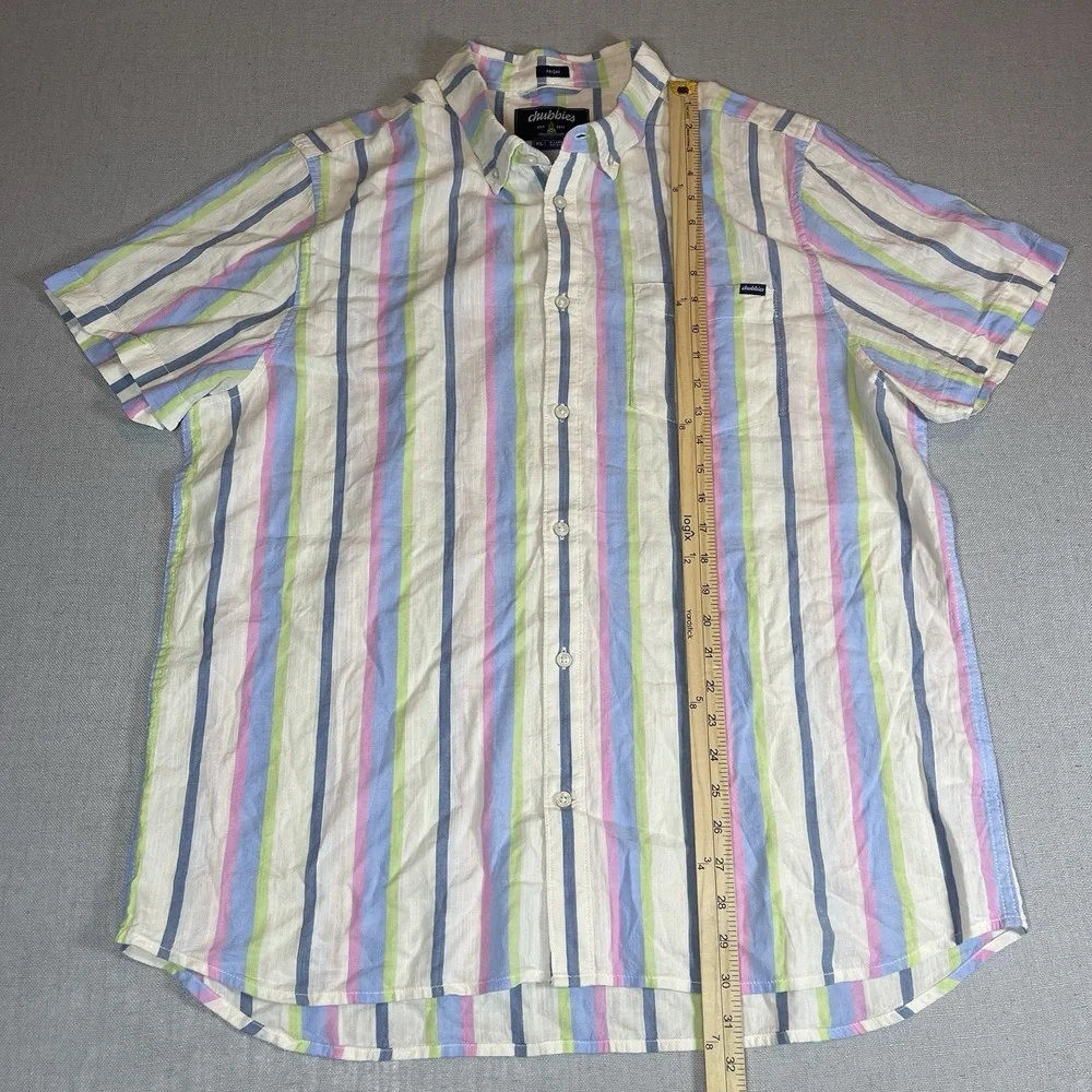 Chubbies‎ The Friday Shirt Short Sleeve Button Down Mens XL Soft Serve Striped